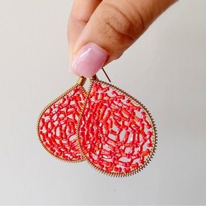 NEW Bead Earrings Orange